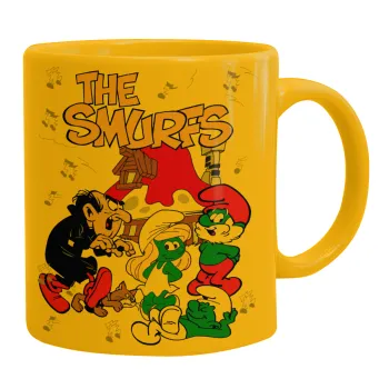 The smurfs, Ceramic coffee mug yellow, 330ml