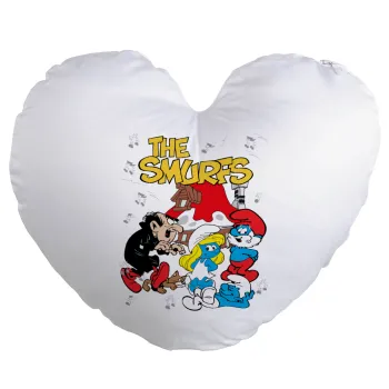 The smurfs, Μαξιλάρι καναπέ καρδιά 40x40cm περιέχεται το  γέμισμα