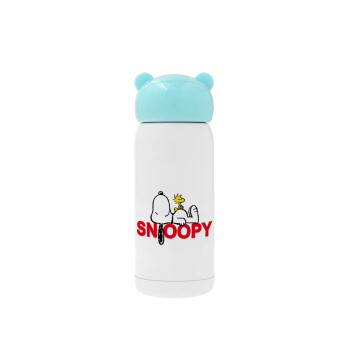 Snoopy sleep, Γαλάζιο ανοξείδωτο παγούρι θερμό (Stainless steel), 320ml