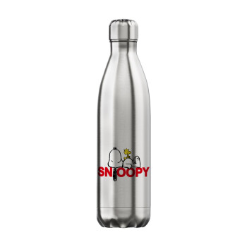 Snoopy sleep, Μεταλλικό παγούρι θερμός Inox (Stainless steel), διπλού τοιχώματος, 750ml
