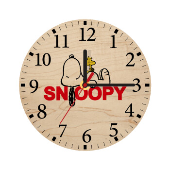 Snoopy sleep, Ρολόι τοίχου ξύλινο plywood (20cm)