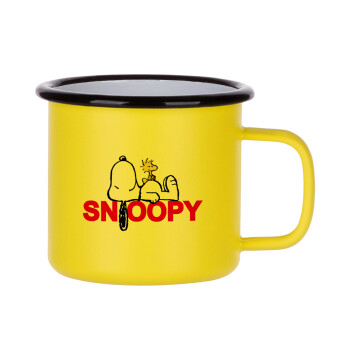 Snoopy sleep, Κούπα Μεταλλική εμαγιέ ΜΑΤ Κίτρινη 360ml