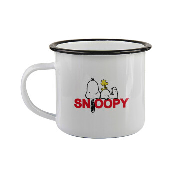 Snoopy sleep, Κούπα εμαγιέ με μαύρο χείλος 360ml