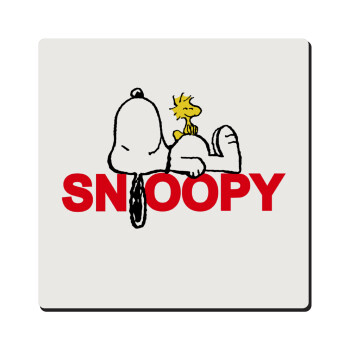 Snoopy sleep, Τετράγωνο μαγνητάκι ξύλινο 6x6cm