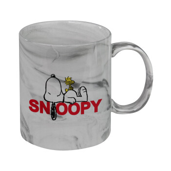 Snoopy sleep, Κούπα κεραμική, marble style (μάρμαρο), 330ml