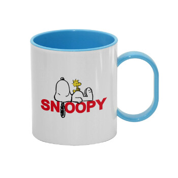 Snoopy sleep, Κούπα (πλαστική) (BPA-FREE) Polymer Μπλε για παιδιά, 330ml