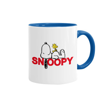 Snoopy sleep, Mug colored blue, ceramic, 330ml