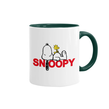 Snoopy sleep, Mug colored green, ceramic, 330ml