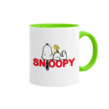 Snoopy sleep, Mug colored light green, ceramic, 330ml