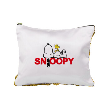 Snoopy sleep, Τσαντάκι νεσεσέρ με πούλιες (Sequin) Χρυσό