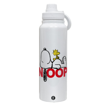 Snoopy sleep, Θερμός 1L Ανοξείδωτο με Βάση Κινητού & Διπλά Τοιχώματα