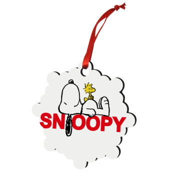 Snoopy sleep, Χριστουγεννιάτικο στολίδι snowflake ξύλινο 7.5cm