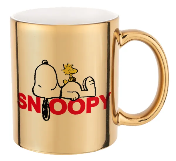 Snoopy sleep — Mug ceramic, gold mirror, 330ml