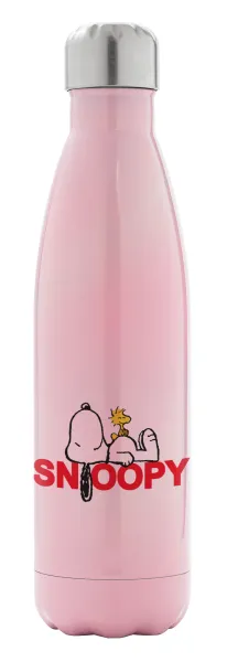 Snoopy sleep — Metal mug thermos Pink Iridiscent (Stainless steel), double wall, 500ml