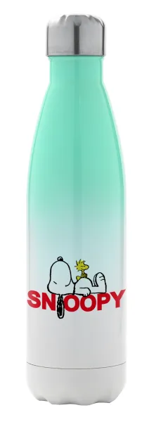Snoopy sleep — Μεταλλικό παγούρι θερμός Πράσινο/Λευκό (Stainless steel), διπλού τοιχώματος, 500ml