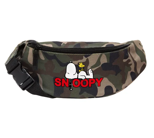 Snoopy sleep — Unisex waist bag (banana) in Jungle camouflage color with 2 pockets