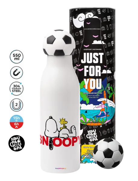 Snoopy sleep — Μπάλα ποδοσφαίρου μεταλλικό παγούρι θερμός, διπλού τοιχώματος, 550ml