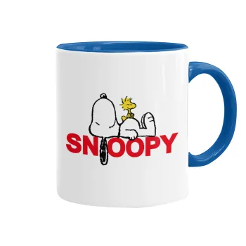 Snoopy sleep, Mug colored blue, ceramic, 330ml