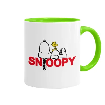 Snoopy sleep, Κούπα χρωματιστή βεραμάν, κεραμική, 330ml