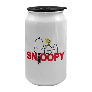 Snoopy sleep, Κούπα ταξιδιού μεταλλική με καπάκι (tin-can) 500ml