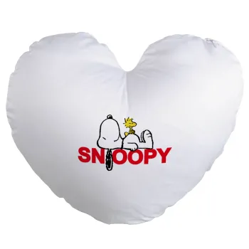 Snoopy sleep, Μαξιλάρι καναπέ καρδιά 40x40cm περιέχεται το  γέμισμα