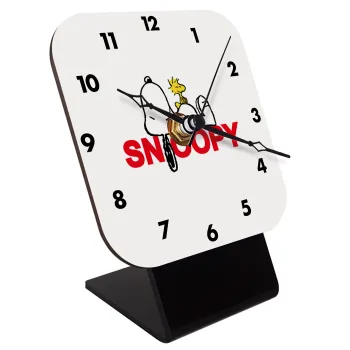 Snoopy sleep, Επιτραπέζιο ρολόι ξύλινο με δείκτες (10cm)