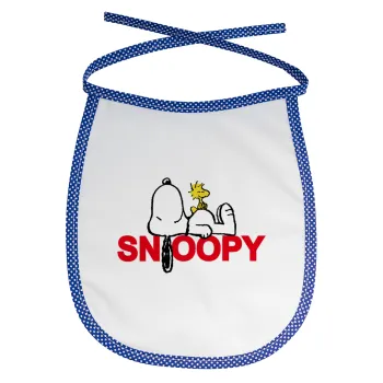 Snoopy sleep, Σαλιάρα μωρού αλέκιαστη με κορδόνι Μπλε