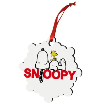 Snoopy sleep, Στολίδι Χριστουγεννιάτικο στολίδι snowflake ξύλινο 7.5cm