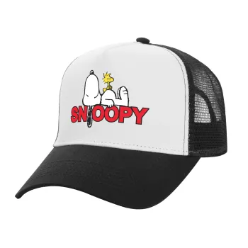 Snoopy sleep, Καπέλο Ενηλίκων Structured Trucker, με Δίχτυ, ΛΕΥΚΟ/ΜΑΥΡΟ (100% ΒΑΜΒΑΚΕΡΟ, ΕΝΗΛΙΚΩΝ, UNISEX, ONE SIZE)