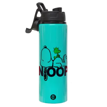 Snoopy sleep, Metallic water bottle with safety lid, 850ml aluminum