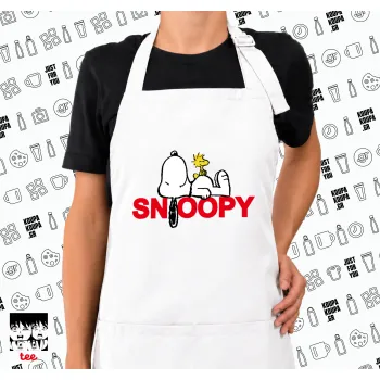 Snoopy sleep, Ποδιά μακριά Σεφ ολόσωμη με τσέπες white (ΕΝΗΛΙΚΩΝ)