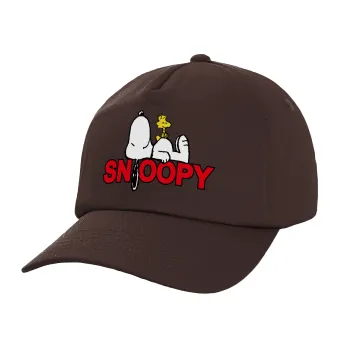 Snoopy sleep, Adult Baseball Cap, 100% Cotton, Chocolate (COTTON, ADULT, UNISEX, ONE SIZE)