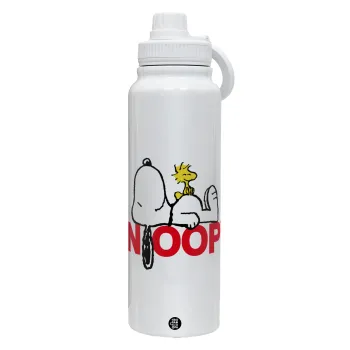 Snoopy sleep, Θερμός 1L Ανοξείδωτο με Βάση Κινητού & Διπλά Τοιχώματα