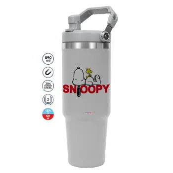Snoopy sleep, ΓΚΡΙ χρώματος Θερμός Ανοξείδωτο 890ml (30oz) με χερούλι