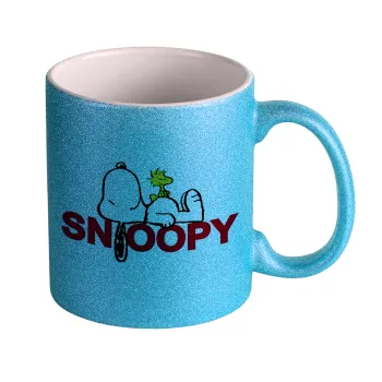 Snoopy sleep, Κούπα Σιέλ Glitter που γυαλίζει, κεραμική, 330ml