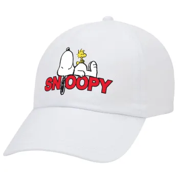 Snoopy sleep, Καπέλο Ενηλίκων Baseball Λευκό 5-φύλλο (POLYESTER, ΕΝΗΛΙΚΩΝ, UNISEX, ONE SIZE)