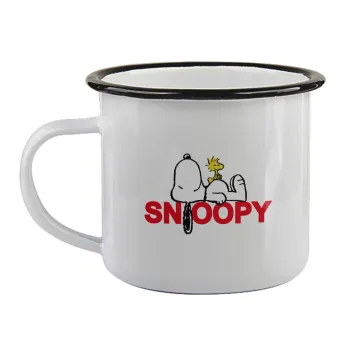 Snoopy sleep, Κούπα εμαγιέ με μαύρο χείλος 360ml