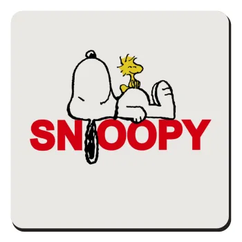 Snoopy sleep, Τετράγωνο μαγνητάκι ξύλινο 9x9cm