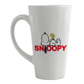 Snoopy sleep, Κούπα κωνική Latte Μεγάλη, κεραμική, 450ml