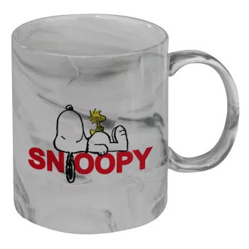Snoopy sleep, Mug ceramic marble style, 330ml