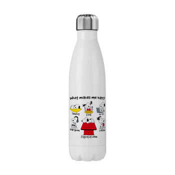 Snoopy what makes my happy, Stainless steel, double-walled, 750ml