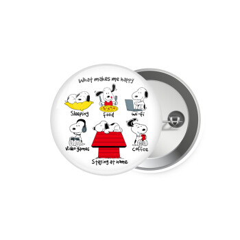 Snoopy what makes my happy, Κονκάρδα παραμάνα 5.9cm