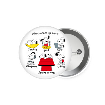 Snoopy what makes my happy, Κονκάρδα παραμάνα 7.5cm
