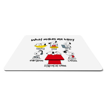 Snoopy what makes my happy, Mousepad rect 27x19cm