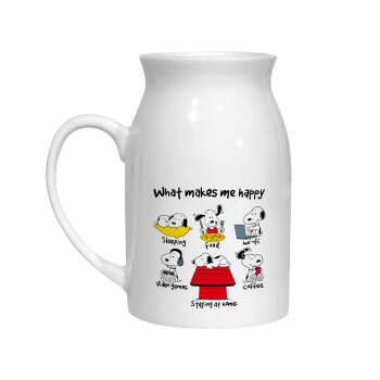 Snoopy what makes my happy, Milk Jug (450ml) (1pcs)