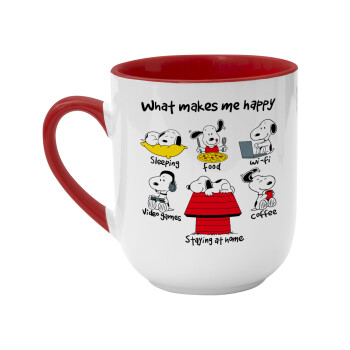Snoopy what makes my happy, Κούπα κεραμική tapered 260ml