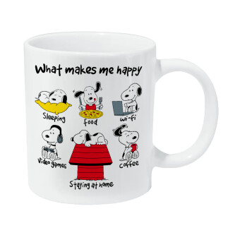 Snoopy what makes my happy, Κούπα Giga, κεραμική, 590ml