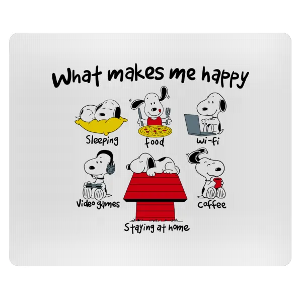 Snoopy what makes my happy — Mousepad ορθογώνιο 23x19cm