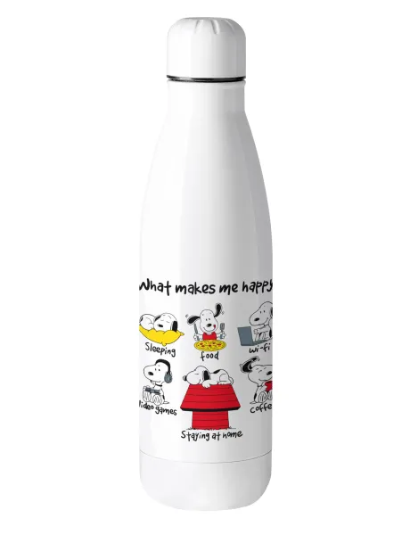 Snoopy what makes my happy — Metal mug thermos (Stainless steel), 500ml