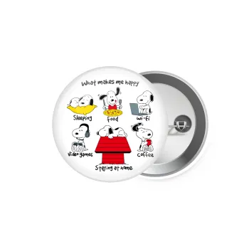 Snoopy what makes my happy, Κονκάρδα παραμάνα 5.9cm